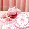 Ca142 Rosa Ballet Decorativos con Forma de Manteles Individuales Decoración de Fiesta Vajilla de Papel Manteles Individuales Desechables con Forma