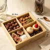 Plato de Fruta Seca de Madera Plato de Snacks de Fruta Bandeja de Postre para Sala de Estar Plato Compartimentado Plato de Dulces, Nueces y Semillas de Girasol Personalizado