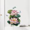 Adhesivo de Pared de Planta Verde China Transfronterizo Loto Libélula Decoración de Habitación Sala de Estar Adhesivo de Pared Pintura Decorativa Autoadhesiva Pvc Dropshipping