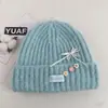 Gorro de punto de mezcla de lana estilo coreano para mujer, cálido y adelgazante, con lazo floral, adecuado para tallas de cabeza grandes