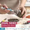 Amazon Transfronterizo Juego de Cucharas Medidoras Magnéticas de Doble Cabeza de Acero Inoxidable con 8 Piezas, Herramientas Magnéticas para Condimentos para Hornear con Escala