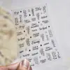 Pegatinas Finas y Flexibles para Uñas, Calcomanías Retro Populares para Uñas, Decoraciones de Uñas Florales Minimalistas Modernas en Inglés, Uñas Postizas