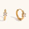 Pendientes de gota de agua cuadrados de estilo europeo y americano, chapados en oro de 18 quilates, con diseño triangular y hebilla pequeña de diamante para mujer.