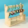 Suporte de Exibição de Joias de Madeira Maciça Cor Original Porta-Exibição de Pulseira Relógio Pulseira Colar Rack de Armazenamento Rack de Joias Removível