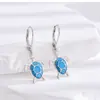 Brincos de Vida Marinha Novos Transfronteiriços Prata Esterlina S925 Brincos de Tartaruga Moda Europeia e Americana Brincos de Tartaruga com Gotejamento de Óleo para Mulheres
