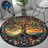 Alfombra Redonda de Visión Estereoscópica Más Vendida Transfronteriza, Felpudo Decorativo de Sala de Estar de Terciopelo de Cristal, Felpudo Absorbente de Agua, Alfombra de Mesita de Noche para Dormitorio