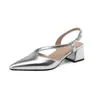 Zapatos de mujer 2026 primavera/verano modelo de comercio exterior de AliExpress, punta fina cómoda de tacón medio, tallas 32-43, correa de hebilla lateral hueca