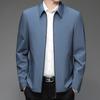 Chaqueta Mantsbo Dad para hombre de mediana edad, primavera y otoño, nueva, informal, de negocios, con cremallera fina, color liso, con solapa