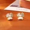 Pendientes de Flor de Nácar Natural del Fabricante Original, de Alta Gama, Modernos, Exquisitos y Compactos, Joyería Femenina Delicada Tridimensional
