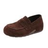 Mocasines de Nuevo Estilo 2025 para Mujer, Zapatos Tipo Beanie de Suela Blanda, Zapatos Retro de Ante Esmerilado de Una Pieza, Zapatos Casuales para Ropa de Trabajo para Mujer