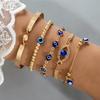 Pulsera Set Ojo Turco Personalidad Bohemia Transfronteriza Sentido del Diseño Cuentas Redondas Ojos Pulsera Apilada Multicapa