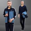 Traje deportivo para hombres de mediana edad y ancianos, nuevo suéter abrigo de primavera y otoño, ropa deportiva de talla grande para ejercicio matutino de padre, traje de tres piezas