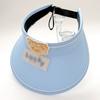 Protección Solar para Niños Sombrero de Sol de Verano de Ala Ancha con Cola de Caballo 2024 Estilo Extranjero Seda de Hielo Sombrero de Copa Vacía Sombrero de Verano para Viaje