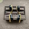 Brincos Antigos vintage Geométricos Irregulares Brincos Elegantes Distintivos Preto Ouro Contraste Luz Luxo Brincos