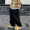 Pantalones de trabajo unisex de secado rápido estilo retro americano, de verano, cintura alta, pierna ancha recta, holgados, casual, hasta el suelo, modernos