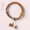 Pulsera Creativa de Sándalo Verde Antiguo para Mujer, Pulsera Artística para Pareja, Diseño de Nicho, Cuentas de Buda, Cuentas de Cubo, Pulsera Zen Cultural para Jugar