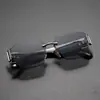 Nuevas Gafas de Sol de Moda Sin Marco Borde Cortado Pierna Ancha Metal Gafas de Sol Moda Europea y Americana Sesión de Fotos Callejera Gafas de Sol con Protección UV C69039