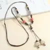 El Collar Cerámico Más Vendido de Xiaohongshu, Joyería de Nuevo Estilo Chino, Colgante Largo Antiguo de Mariposa, Accesorios de Estilo Étnico para Niñas