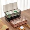 Caja Transparente para Palillos Juego de Té Vajilla con Tapa Caja de Almacenamiento a Prueba de Polvo Bol de Cocina Soporte para Palillos Caja de Almacenamiento Tubo para Palillos Caja de Drenaje