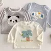 Camiseta bordada para niños, nuevo estilo primavera/otoño, top de manga larga a la moda, camiseta interior estilo coreano para niños, atuendo de primavera para niñas pequeñas