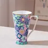 Taza Grande de Porcelana de Hueso de Alta Calidad para Oficina, Taza Trompeta, Taza de Café, Taza para Té con Leche, Taza de Cerveza, Taza para Jugos, Transfronteriza