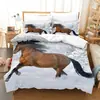 Ropa de cama estampada de animales caballo 3D de tres piezas transfronteriza Amazon Europa y Estados Unidos comercio exterior venta caliente a mapa
