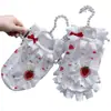 Ropa para Mascotas Ruitaer Falda con Tirantes Ropa con Aire Acondicionado Perro Pequeño Bichón Pomerania Fresas Lindas Falda para Casa Algodón Puro