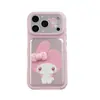 Estojo 3D Fofo de Bolinhas My Melody para Celular Apple 17 Pro Max iPhone 18 com Cordão 16