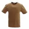 Camiseta de trabajo de manga corta con camuflaje de verano, cuello redondo, manga corta, algodón puro, absorbe la humedad, casual