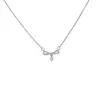 Colar Pingente Borboleta com Diamantes Brilhantes Simples de Verão Corrente Clavícula Feminino Leve Luxo Laço Strass Curto