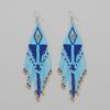 Pendientes bohemios étnicos retro transfronterizos con cuentas de arroz MGB y borlas de diamantes tejidas a mano para mujer