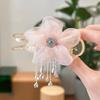 Presilha de cabelo com borla de flor elegante, placa para coque, presilha de cabelo para rabo de cavalo alto, grampo de cabelo temperamental, clipe pendente coreano, Novo