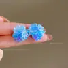 Escapa de Vacaciones ~ Pendientes Retorcidos de Color Contrastante Rojo y Azul para Mujer, Pendientes Sencillos y de Moda Estilo Coreano, Pendientes de Vacaciones en la Costa