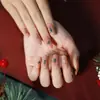 Uñas Portátiles de Navidad Copo de Nieve Amor Brillo Manicura Uñas Postizas Cortas Almendra Mariposa Uñas Largas Europeas y Americanas Venta al por Mayor