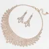 Collares Europeos y Americanos, Joyería de Novia, Accesorios de Boda, Llenos de Diamantes, Joyería de Boda, Pendientes de Boda, Juego de Collares.N196