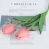 Tulipa Artificial de PU Única para Decoração de Casa, Materiais para Arranjo de Flores, Fotografia de Casamento e Cenografia