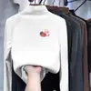 Linda camiseta de manga larga estampada para niños, nuevo estilo otoño/invierno, diseño coreano, hecha con suave tejido polar, capa base cálida para niñas