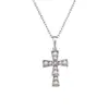 Collar Cruz Completo de Diamantes Versión Alta de Precisión CNC Cadena Serpiente Gruesa Chapada en Oro Real de 18 Quilates Plata de Ley Transmisión en Vivo Dropshipping