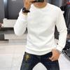 Moda Europeia Masculina Versão Net All-match Moda Cor Sólida Camisola Outono e Inverno Novo Gola Redonda regular Camisa Base Juvenil