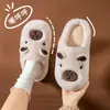 Chinelos de Algodão Kapibala Kapibala Outono e Inverno Roupa Externa Casa Quente Kapibala Capivara Chinelos de Lã Femininos