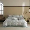 Set de Cuatro Piezas de Algodón Tencel Súper Suave y Estilo Lujoso Jacquard de Alta Precisión Funda Nórdica para Dormir Desnudo Sábanas Ropa de Cama Nueva Amarillo