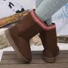 Colección de invierno 2026 transfronteriza: Botas de nieve abrigadoras, de caña corta, con suela gruesa y acolchadas para mujer, con suela suave, diseño cómodo, forro de felpa y disponibles en tallas extras.