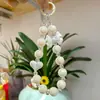 Chaveiro de Contas Coloridas Criativas com Fio Colorido Banhado Laço Coração Chaveiro Bolsa Pequeno Pingente Venda por Atacado Original
