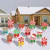Nuevo letrero de suelo navideño con diseño de cachorro Grinch, letrero impermeable para césped de fiesta al aire libre, jardín