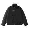 Yidao Vintage 2026 Otoño Nuevo Diseño Japonés Retro Hebilla de Avión Chaqueta Harrington Suelta Corta Cuello Alto