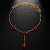 Cadena de cintura con diamantes rojos de gran venta en Amazon para mujer, accesorios sexys para bikini de playa, cadena corporal.