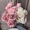 Ramo de rosas corola de 7 cabezas decoración de mesa para sala de estar en casa flores artificiales diseño floral de boda accesorios de fotografía