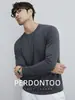 Camiseta de Manga Larga Lisa de Algodón Puro de Peso Pesado para Hombre, 240g, Primavera y Otoño 2026, Holgada, Cuello Redondo, Transpirable, Camiseta Base