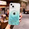 Adequado para Capa de Celular Apple 16 com Cola Glitter, Atração Magnética para 14, Personalizado para 12Pro, Anti-Queda para 15, Capa Protetora para 7Plus