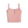 Camisola de Encaje Encaje para Mujer Verano Nuevo Spice Girls Elástica Ajustada Tres Botones Chaleco Color Sólido Camisola Pequeña